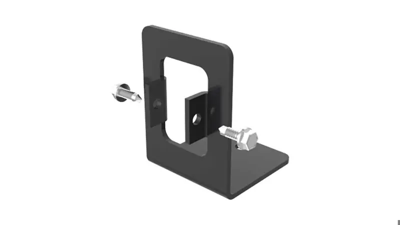 black coated metallic top frame fitting for machine guarding with 2 screws