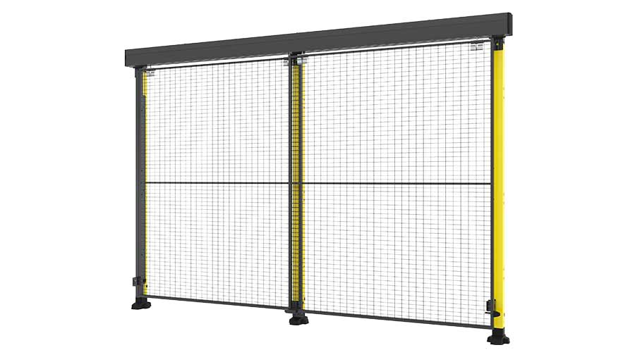 axelent double sliding door for machine guarding