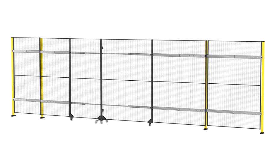 Schuifdeur met telescopische bovenrail
