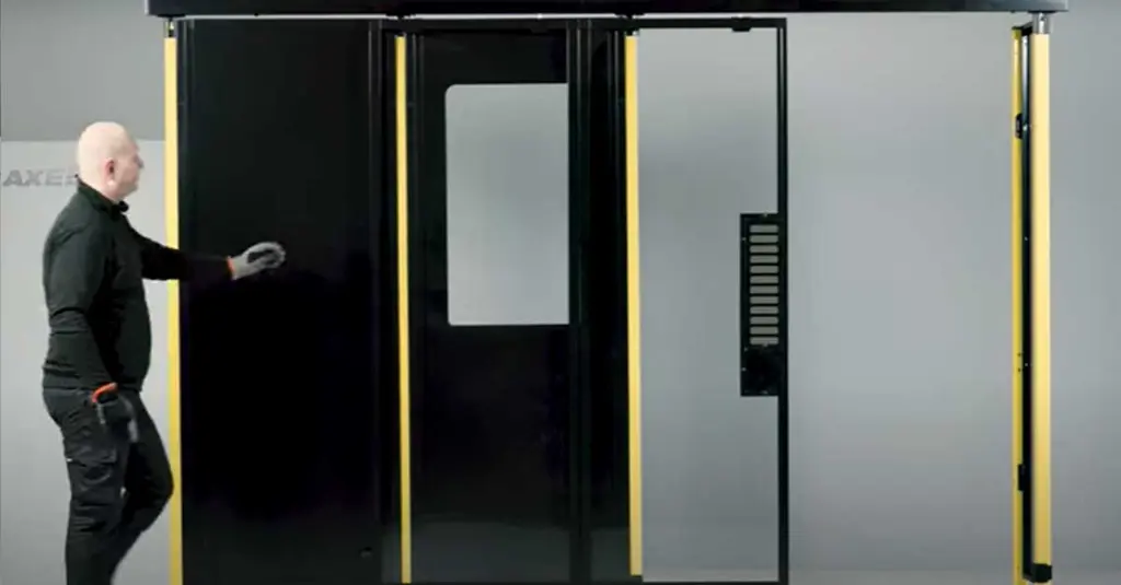 Installere Kunststof en plaatstaal; enkele schuifdeur met Axelent