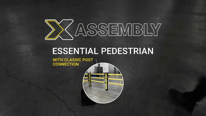 Essential pedestrian barrier with classic post connection assembly movie