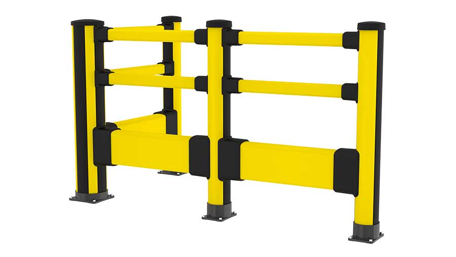 Black and yellow Essential Pedestrian with impact high corner configuration