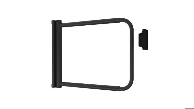 black pedestrian swing gate